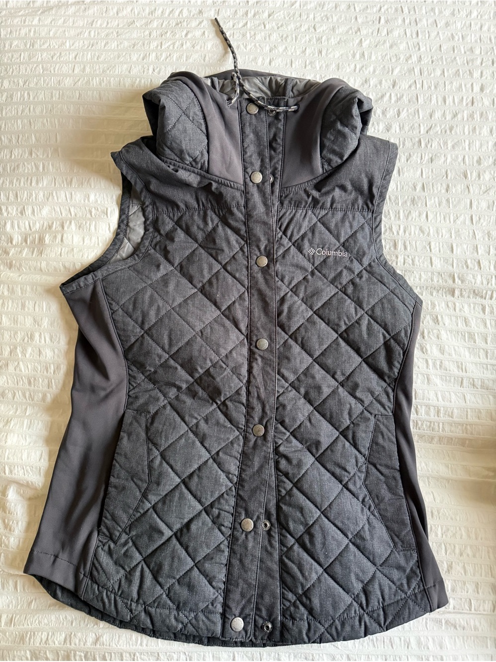 Columbia Quilted Hooded Vest - Charcoal Black